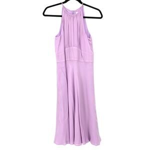 VTG Y2K Loft Halter Neck Dress Womens Size 6 Lavender Purple Midi Length A-Line